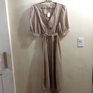 NWT ODDY beige cotton and linen sundress